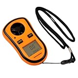 (inkint)デジタル 風速計 温度計搭載モデル LCDディスプレイ　30m/s(65MPH)　ポータブルテスター　CR2032ボタン電池仕様　イエロー