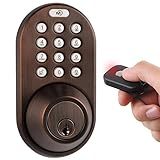 MiLocks XF-02OB Digital Deadbolt Door Lock with Keyless Entry via Remote Control and Keypad Code for