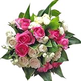フローリストワタリ　【生花】3種類のバラとグリーンンのアレンジメント(ピンク系)　フラワーギフト　プレゼント 誕生日　発表会　お祝い