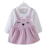 Candykids 女の子 フォーマル ドレス ワンピース 子供服 ガールズ ワンピース チュニック リボン あったか 子供 キッズ 長袖 女の子 ガールズ ワンピース (110cm, パープル)