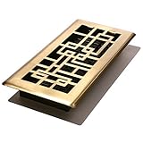 Decor Grates ABH412-SB Abstract Floor Register, Satin Brass Finish, 4-Inch by 12-Inch [並行輸入品]