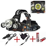 5000lm 3x Cree Xm-l T6 LED Headlamp Headlight Head Light Lamp Torch +2 X18650+charger by WUQIUYI