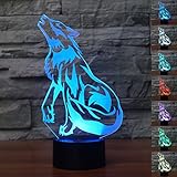 LED Night Light 3d Illusionベッドサイドテーブルランプ7色変更Sleeping照明スマートタッチボタンキュートギフトPresent温めクリエイティブ装飾理想的なアートand 