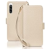 SZJAMIE Xperia 10 IV ケース 手帳型 Xperia 10 iv SO-52C 手帳型ケース ソニー エクスペリア10iv ケース おしゃれ SOG07 ケース 可愛い 人気 耐衝撃 カード収納 携帯ケース 純正 財布型 お洒落 シンプル 全面保護 横置きスタンド機能 ストラップ付き(Xperia 10 IV 第4世代 (SO-52C/SOG07)対応,ベージュ)