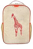 SoYoung Raw Linen Grade School Backpack, Giraffe/Neon Orange by SoYoung