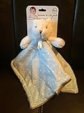 Bear with Light Blue & White Polka Dot Baby Security Blanket from Blankets & Beyond by Blankets and 