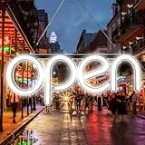 OPEN看板 LED OPEN SIGN オープン クローズ OPEN＆CLOSED時間付き 点滅設定可 カフェ 喫茶店 レストラン バー 
