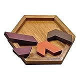 goolsky 3pcs木製TangramジグソーパズルセットBrain Teaserパズル木製教育Scrabble木製Blanks Toys for Kids