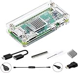 GeeekPi Raspberry Pi Zero 2 W ケース/Zero W ケース、Raspberry Pi Zero ヒートシンク、20Pin GPIO ヘッダー、OTG ケーブル、スイッチケーブル、HDMI アダプター、ドライバー付きの 7 in 1 ベーシック スターター キット