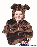 かわいいハロウィンブラウンウサギの赤ちゃん子供サイズコスチューム変装