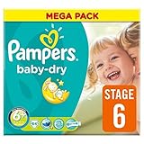 Pampers Baby Dry Size 6+ (17+kg) Mega Box Extra Large Plus x 62 per pack by Pampers [並行輸入品]