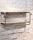 QiangDa コートラック コート・ハット・ラック壁掛けソリッド・ウッド・アイアン・パイプ2層シェルフ、100 * 30 Cm 2色オプション ( 色 : 2＃ )