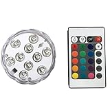 Smilemall 潜水ライト 水中照明 水中LEDライト 電池式RGB LEDライト リモコン付き 花瓶 金魚鉢 水槽 クリスマス 水族館照明