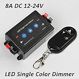 8A Dc12-24V Led Strip Light Single Color Dimmer Controller (Usa)
