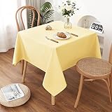 AooHome テーブルクロス 丸 撥水 汚れ防止 円型 おしゃれ シンプル テーブルカバー リネン類 耐熱 速乾 丸洗い お手入れ簡単 業務用・家庭用 こいイェロー 直径150cm