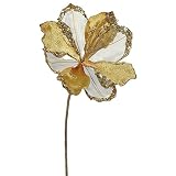 3パック – 20 "ゴールドベルベットAmaryllis 9 " Glitter花装飾クリスマスPick