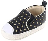 EOZY ベビー靴 幼児 赤ちゃん 春秋 水玉柄 ファーストシューズ 女の子 男の子 子供 キッズシューズ 滑り止め 歩行練習用 柔らかい かわいい ブラック 11CM