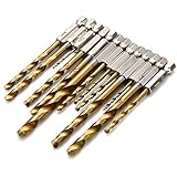 Bestgle 13ピース 六角シャンクドリル ドリルビットセットテップ面取り穴カッタードリル ツイストドリル 高速鋼ステップドリルビット木製作業ツール　　