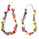 Kids Stringing Threadingビーズおもちゃ、amazingdeal Children Cartoon動物木製おもちゃ60pcs /ロット