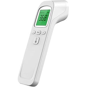 非接触 バックライト対応 電子 デジタル 小型便利用 即時ーツール 簡単操作 学校用 オフィス (ホワイト)