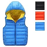 秋冬物 アウター キッズ/上質ダウン90％ フード付きダウンベスト 子供服 暖かい 軽い 防寒 女の子にも男の子にも Black,130