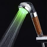 LESOLEIL 節水シャワー ヘッド　活性炭入り　美肌 美髪　 LED 簡易　電源 不要 透明