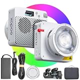 Godox ML100R 110W RGB LEDビデオライト、1800K-10000K RGBビデオ照明キット、CRI 97+/TLCI 98+、アプリコントロール、USB-C充電、14 FX効果、ライブストリーミング/屋外撮影用 (ML100R)
