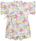 村信 桜&蝶柄 甚平風ロンパス 80cm 71701 日本製