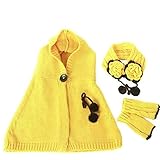 ショール 帽子 手袋 3セット マフラー 耳あて 子供用 6ヶ月-3歳 キッズ ニット ワンピース 防寒対策 可愛い お出かけ hibote