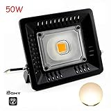 bqhy 超薄型 LED投光器 50W 500W相当 110V IP65防水 広角タイプ 防塵加工 看板灯 作業灯 集魚灯 駐車場灯 懐中電灯 防災用品 屋内屋外使用 電球色3000K