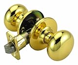 Design House 741264 Cambridge Universal Latch Passage Door Knob, Adjustable Backset, Polished Brass 