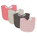 Trend Lab Cocoa Coral Bib Set, Coral Pink, 4 Count by Trend Lab [並行輸入品]