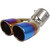 uxcell マフラーカッター マフラーパイプ カスタムパーツ 外装パーツ 六角レンチ ステンレス製 ブルー 内径73 mm 外径64 mm