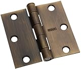 Stanleyハードウェア741 3 " x 3 " Squareコーナー住宅用アンティーク真鍮のヒンジ