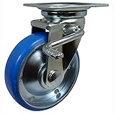 ナンシン 産業用キャスター ウレタン(ベアリング入り) ストッパー付き 150mm STM-150 VU W-3