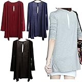 (ティアナ23) Tianna23 マタニティ 薄手 カーディガン エアコン対策 バックデザインがかわいい ワインレッド フリーサイズ