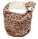 The Babymio Collection Bib, 100% Cotton Backed, ChiChi the Cheetah Ivory by The Babymio Collection