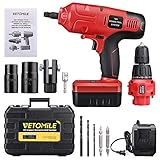 電動ドリルドライバー VETOMILE 充電式 18V　DIY 電動 ミニドライバー 日曜大工 バッテリービット コンパクト 小型ビット ケース付き 収納 日本標準