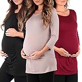 3パックレディースSide Ruchedマタニティチュニックby母Bee and Rags & Couture – Made in USA US サイズ: S
