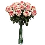 Nearly Natural 1219-PK Fancy Rose Silk Flower Arrangement White [並行輸入品]
