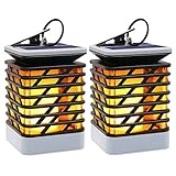 LEDランタン 75ledガーデンライト 揺れる炎 50LM 間接照明 自動点灯消灯 ソーラーライト キャンドルライト 照度センサー付き IP55防水 設置配線一切不要 庭・ガーデン 玄関・ベランダ・