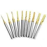 SODIAL 10ｘ1.5mm-3.175mmCNCロータリーバー用超硬エンドミル彫刻ビット