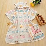 ベビー 用 子供 キッズ バスローブ マント フード付き タオル地 ベビーバスローブ おくるみ 6重ガーゼ お風呂 贈り物 プレゼント A