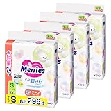 メリーズ さらさらエアスルー テープS (4~8kg) 296枚 (74枚×4) ケース品 (Amazon限定)