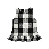 Tovadoo 子供服 女の子 ワンピース ノースリーブ 冬 チェック柄 プリンセス 可愛い 結婚式 子供の日 通学 旅行 1-4歳