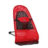 新生児 バウンサーバランス ベビーチェア 3点式シートベルト専用 乳幼児用 揺れ椅子 背もたれ チェア (レッド)