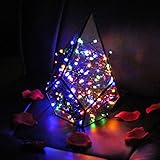 ソーラー ガーデンライト ストリングスライト 200灯 22M 太陽エネルギー充電&室内USB充電兼用 IP55防水等級 明暗センサー 自動点灯/ 消灯 室内/屋外兼用 飾り付け (満天の星, 4色)