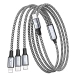 【100W】RAVIAD 3in1 充電ケーブル 1.2M USB Type C マルチケーブル PD 急速充電 USB-C ケーブル 3台同時給電可能 タイプc 充電ケーブル (100W) ライトニングケーブル(27W) マイクロusbケーブ(10W)はiPhone 15 14 13 12、Galaxy S24 S23、Pad Pro、MacBook Pro等多機種対応