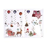 TOPmountain 2PCS PVC クリスマスステッカー 取り外し可能な装飾 窓 ガラスの家具 壁飾り 室内装飾