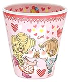 水森亜土 メラミンカップ 両面プリント 270ml キスハート 033812